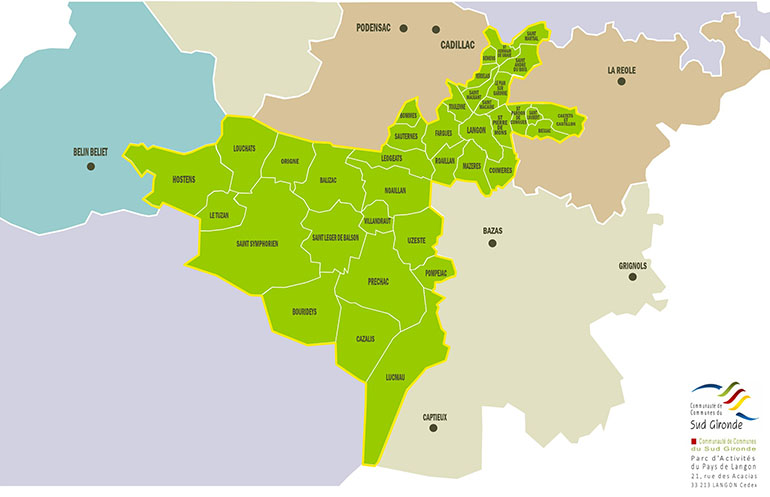 Carte Sud Gironde